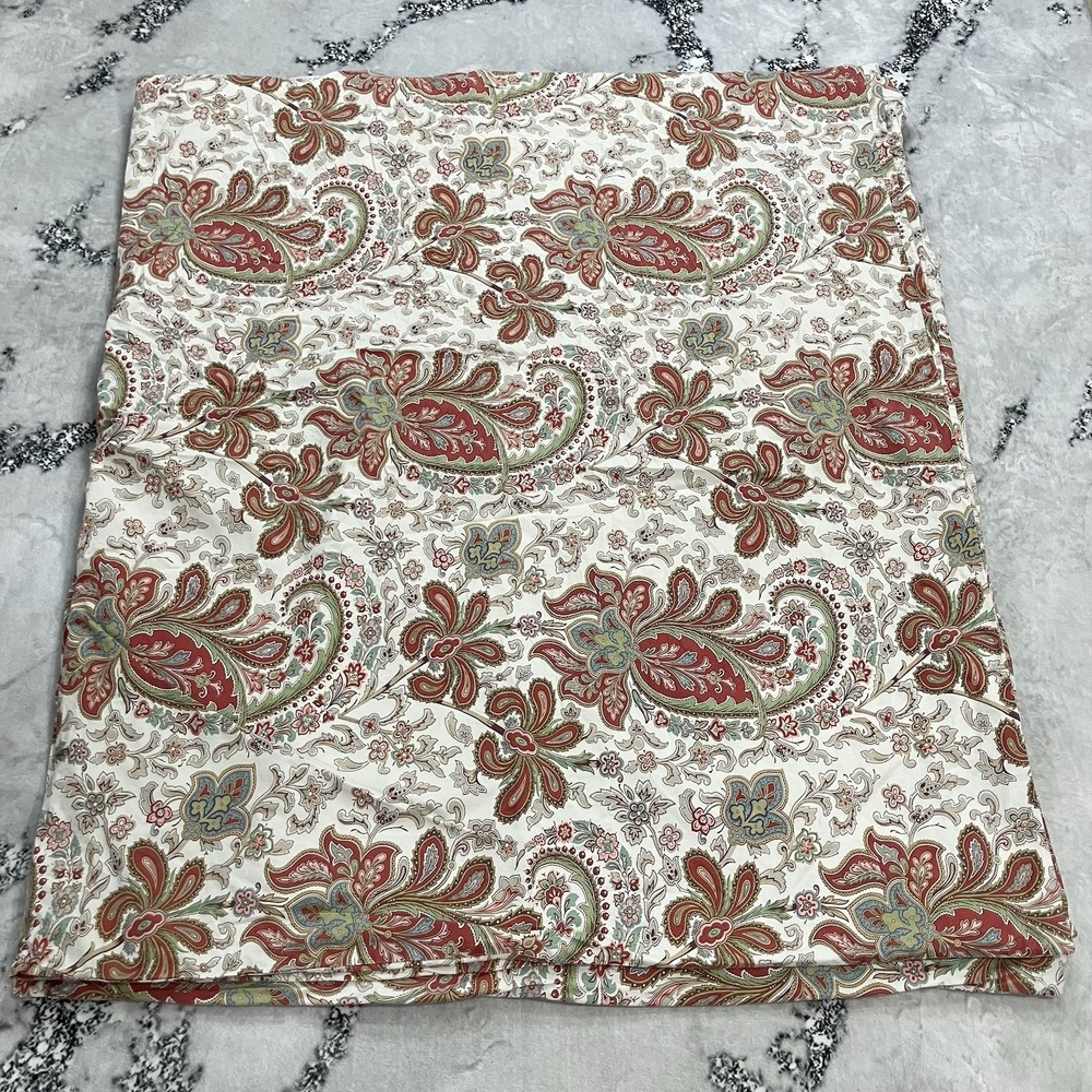 Pottery Barn Paisley Duvet Cover King Cotton Multicolor Floral Paisley Bedding